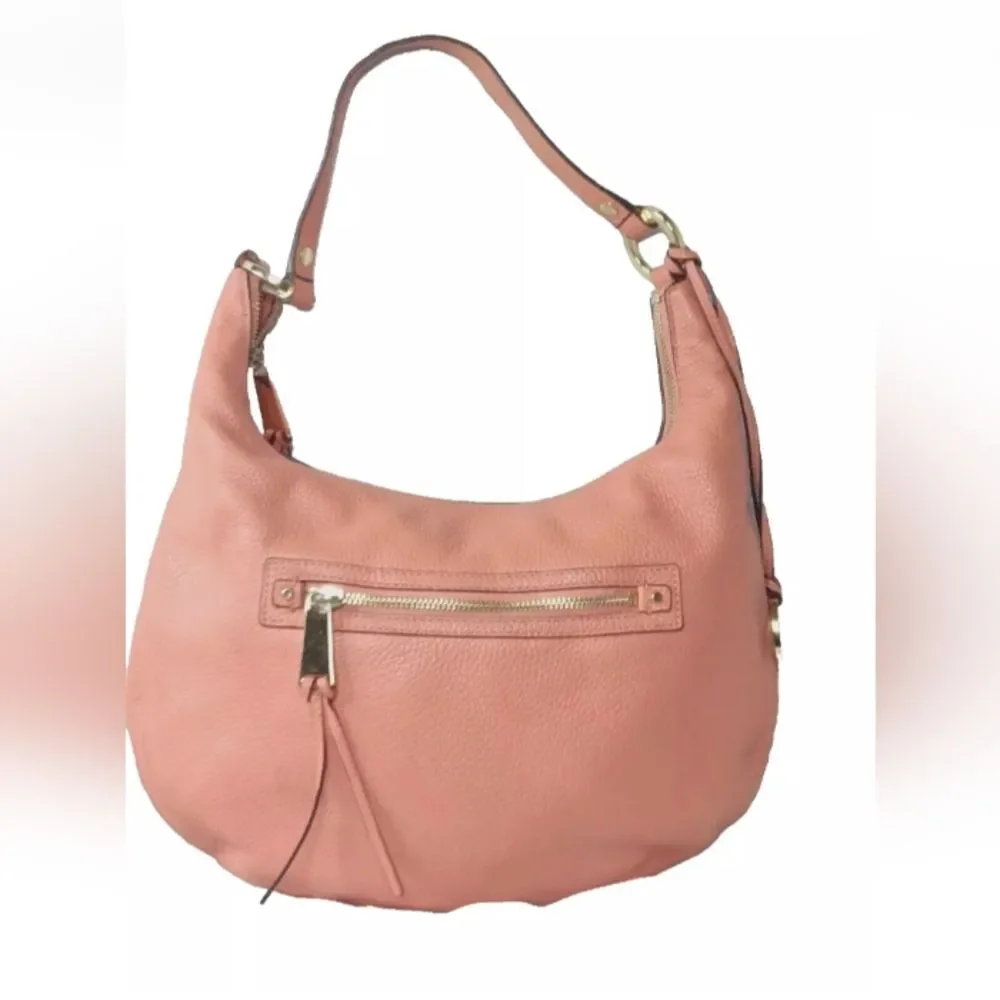 Michael Kors Rhea Zip Leather Hobo Burnt Orange Shoulder Bag Medium Size
